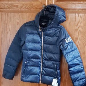 Emporio Armani Hooded Jacket in coated fabric, XS